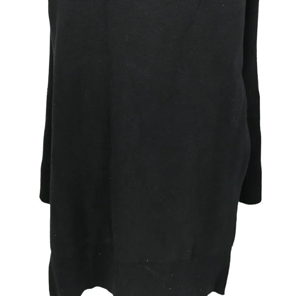 By Anthropologie Black Long Sleeve Boat Neck Tunic Sweater Size S Bell Sleeve - Picture 5 of 14